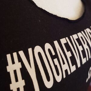 SOULFUL TRIBE #yogaeverydamnday Fitted Black Yoga Polyester Cotton Blend Tank